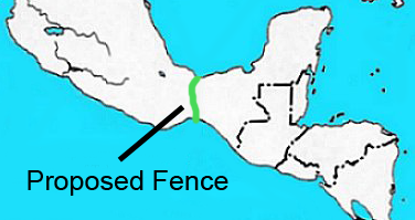 proposed fence in southern Mexico